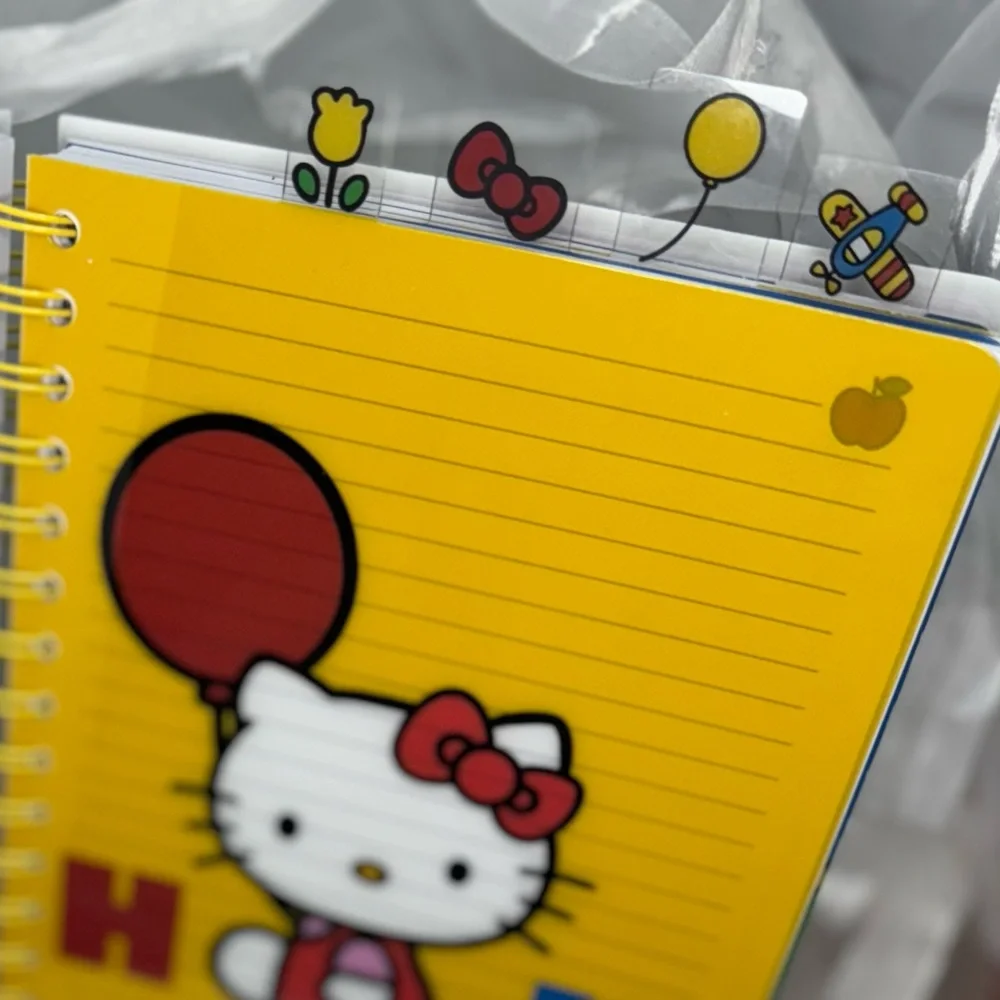 Hello Kitty Top Tabbed Spiral Notebook with Durable Covers and Dividers
